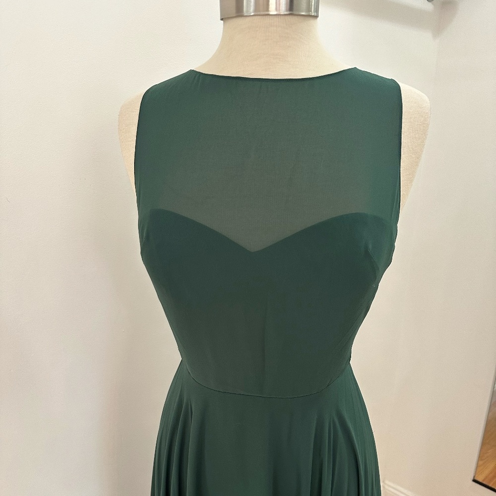 NWT Jenny Yoo Elizabeth Bridesmaid Dress, Forrest Luxe Chiffon, size 8